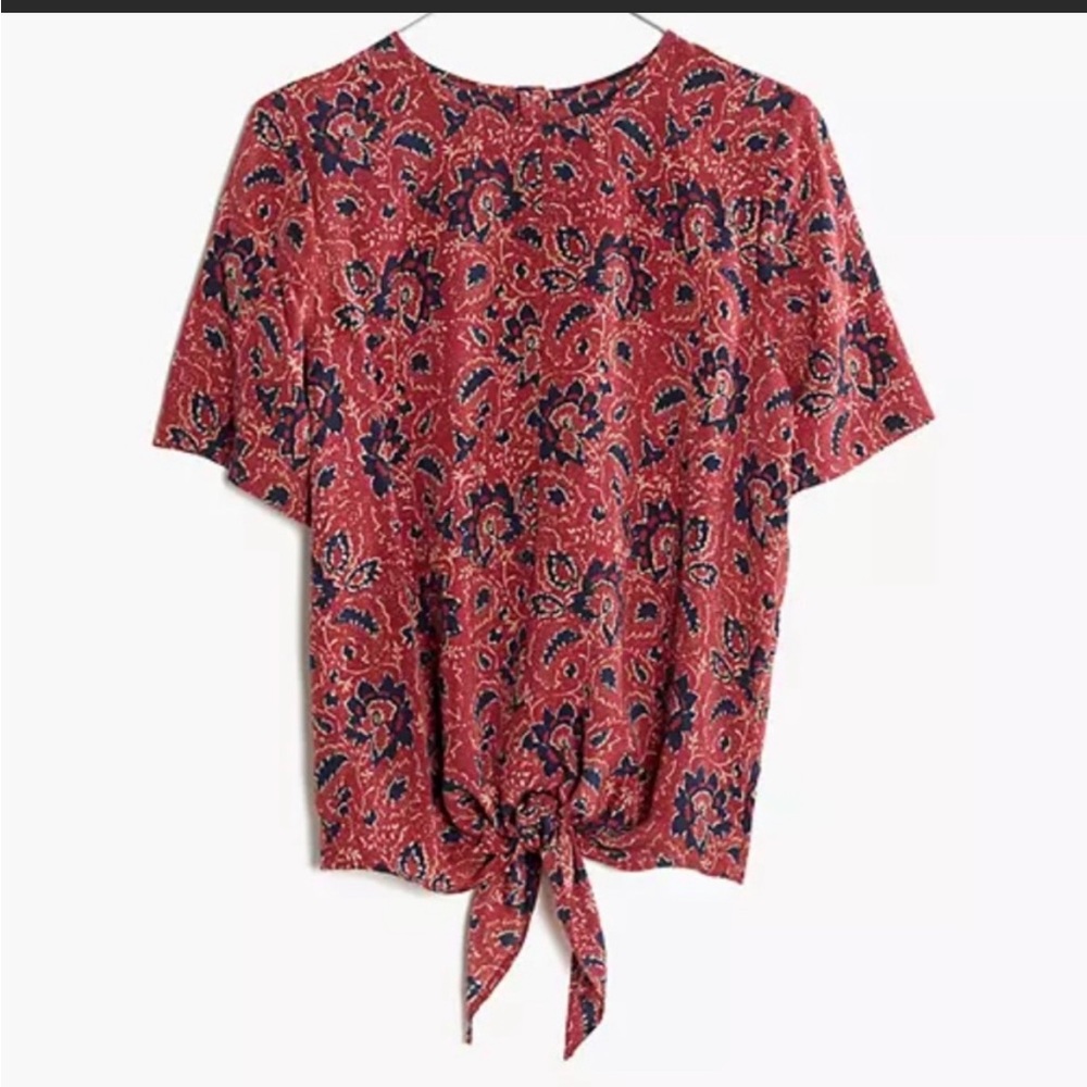 Madewell front tie short sleeve shirt